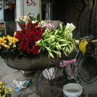 Verkauf von Blumen auf dem Fahrrad