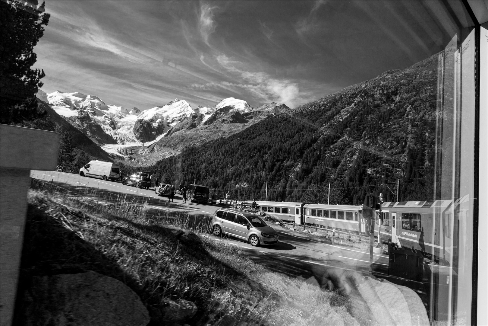 verkehr trifft bergwelt.