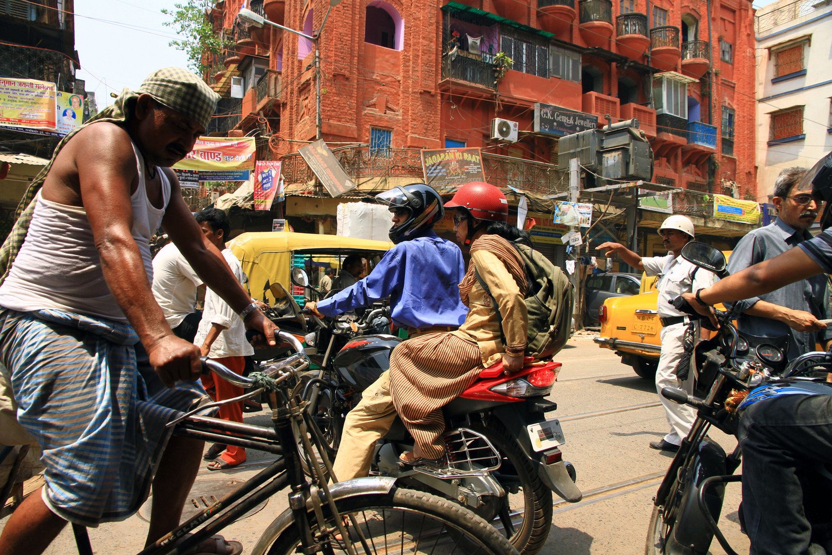 Verkehrschaos, Kolkata, Indien