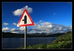 Verkehrschild am Loch Sunart