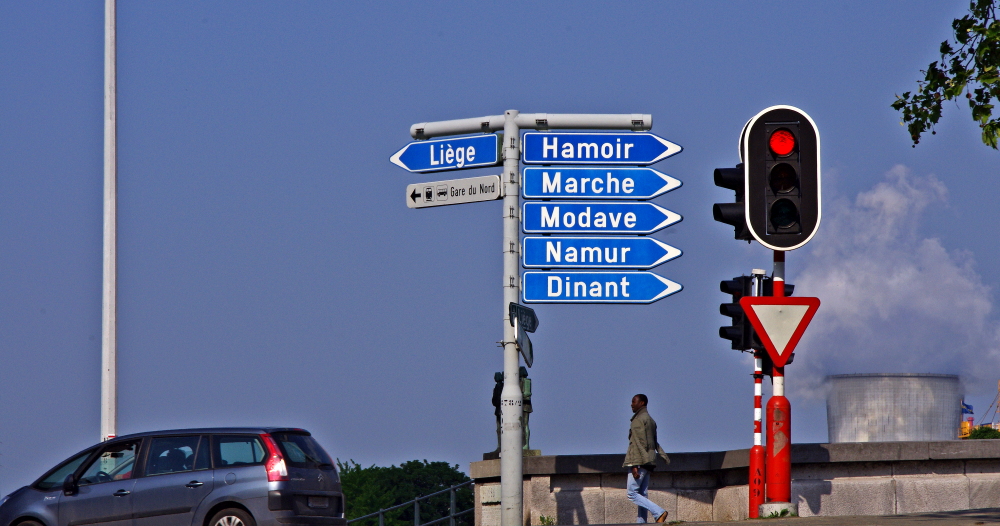 verkehrshinweise, huy, belgien