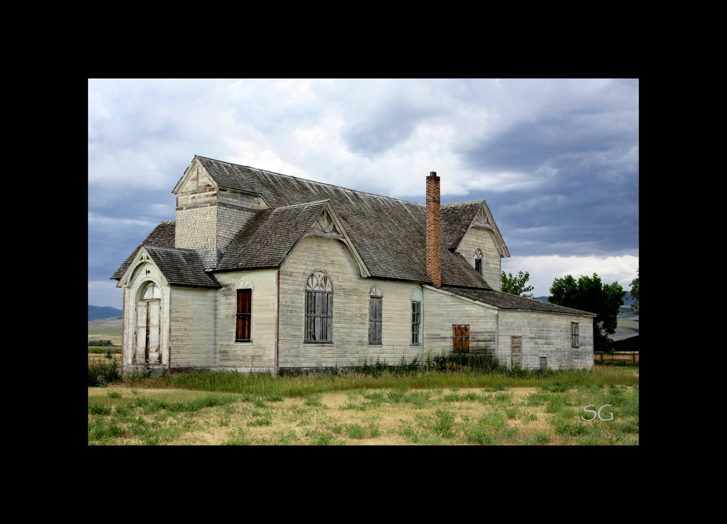 Verlassene Holzkirche in Montpelier, Idaho