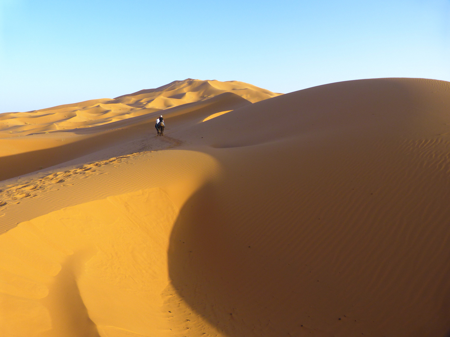 Verloren in der Wüste bei Merzouga, Marokko