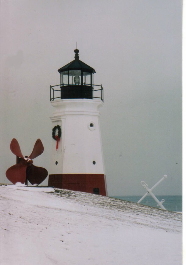 vermillion lighthouse in winter season