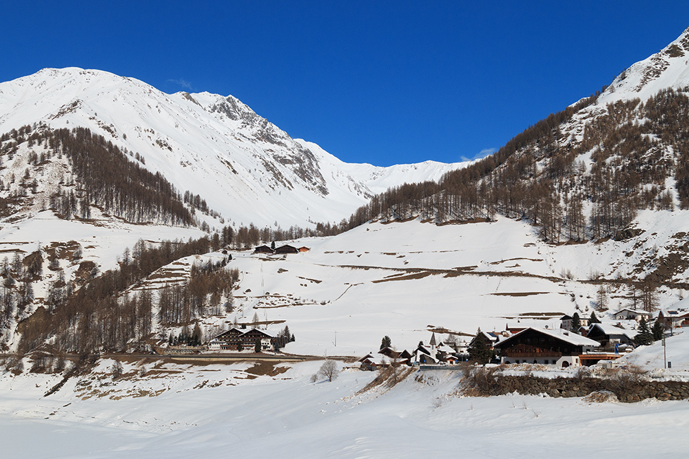 Vernagt Stausee zur Winterzeit