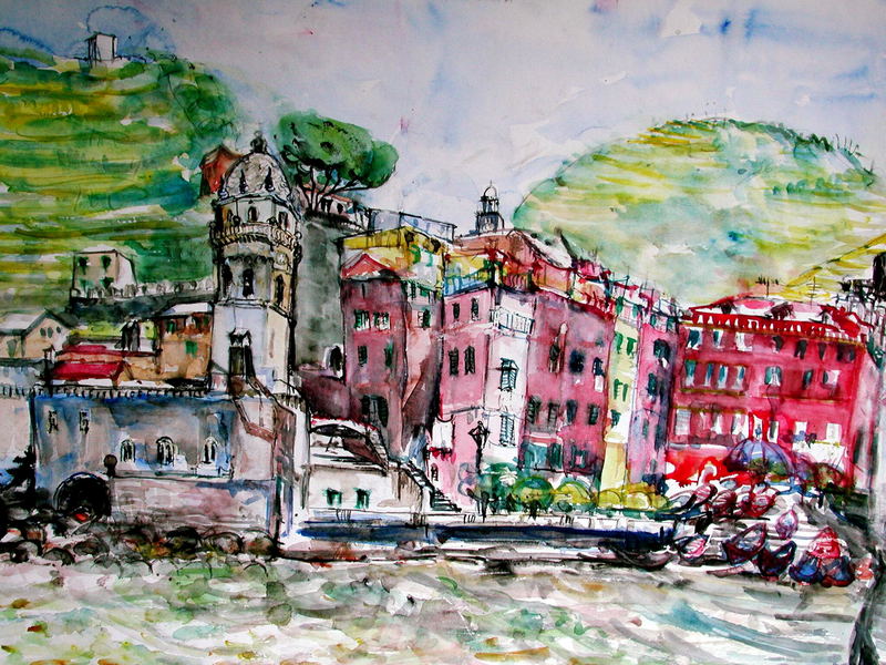 Vernazza Hafenansicht