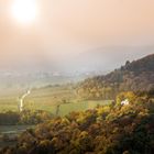 Vernebelter Ausblick vom Schloß