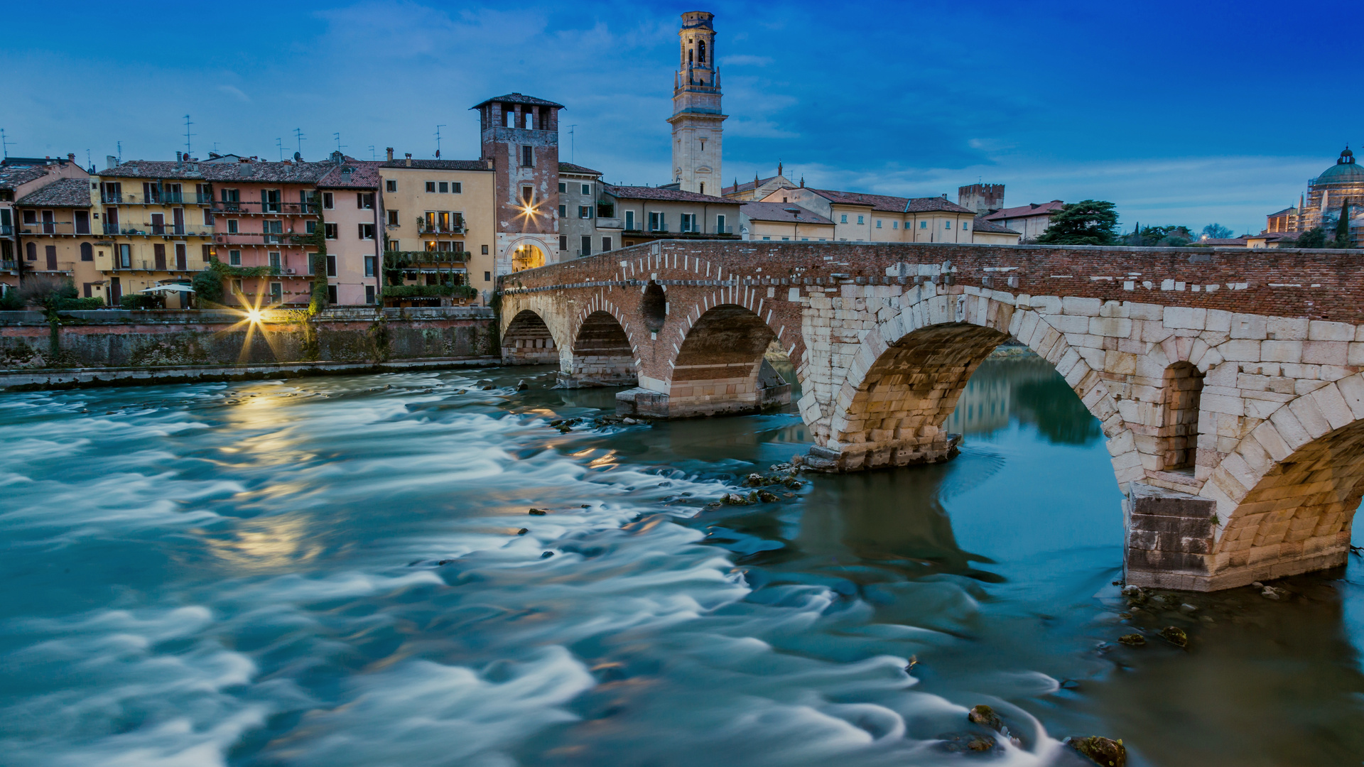 Verona during the blue hour