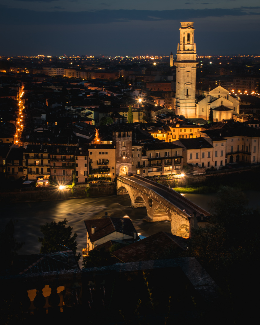 Verona, Italy at night