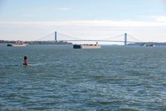 Verrazano Narrows Bridge seen fron the Staten Island Ferry