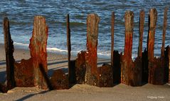 verrostete Eisenbuhnen auf Sylt