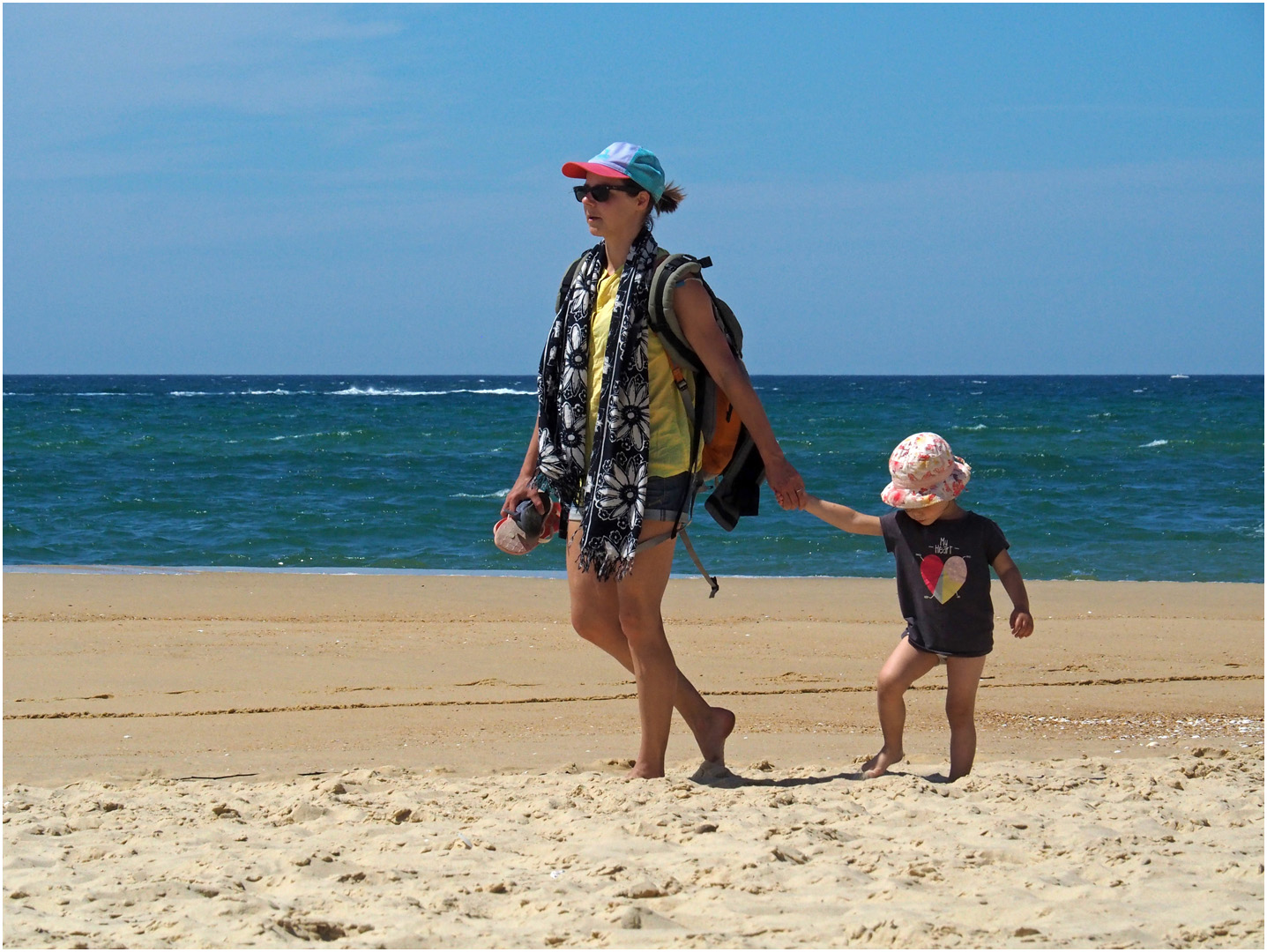 …vers la plage en famille…