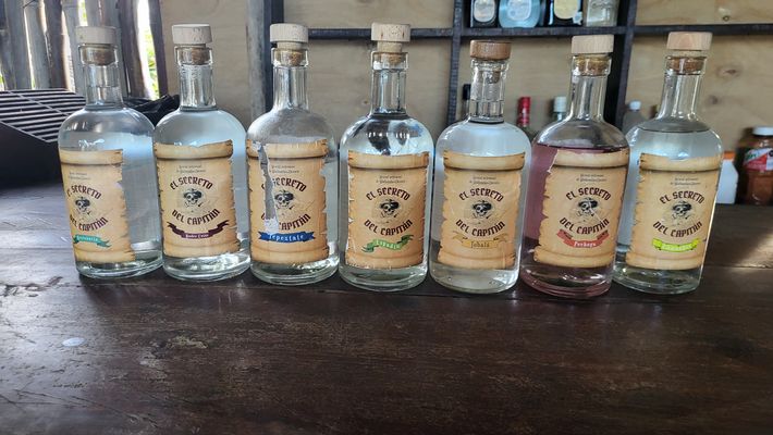 Verschiedene sorten von Mezcal...