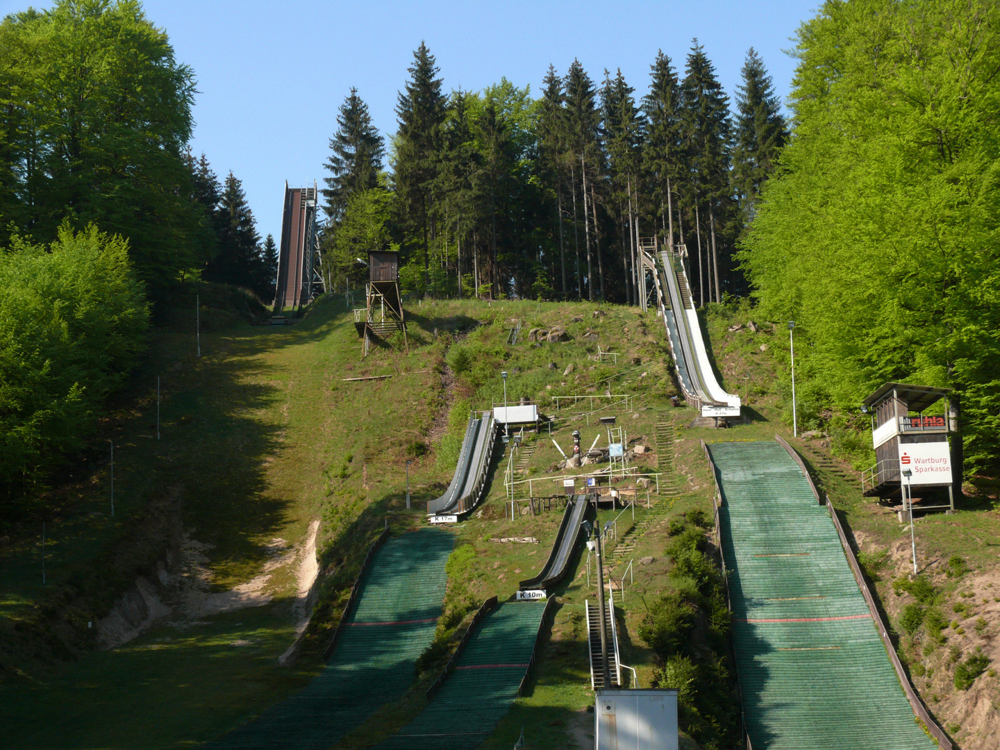 verschiedene Sprungschanzen in Ruhla