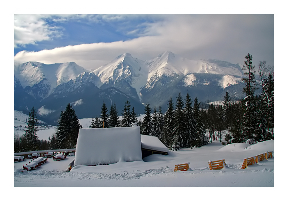 Verschneite Berge