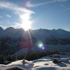 Verschneite Berge um Disentis