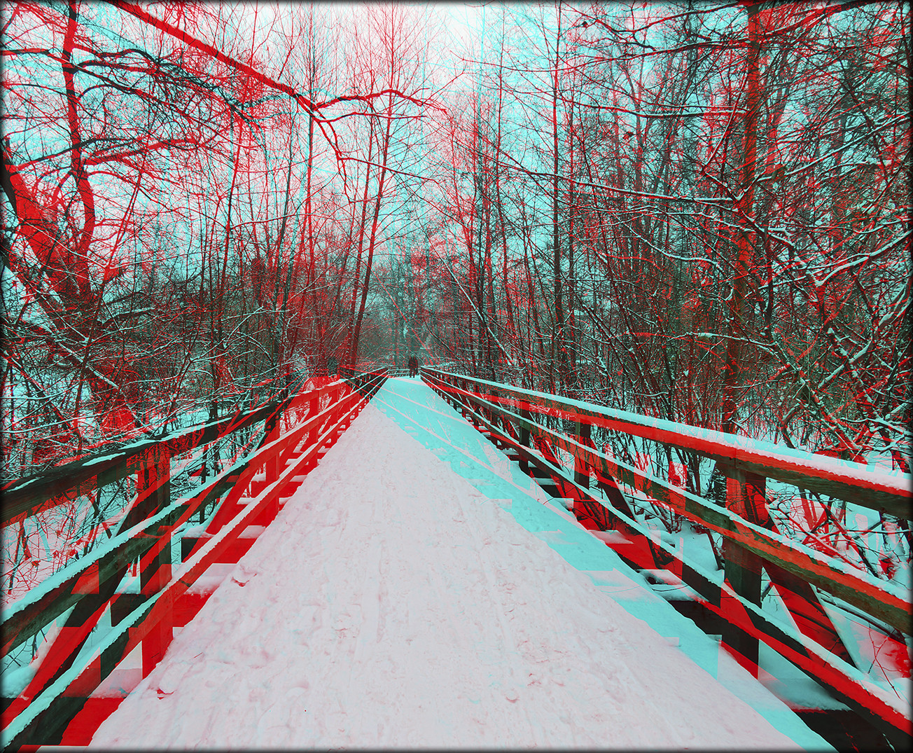 verschneite Brücke (3D Ana)