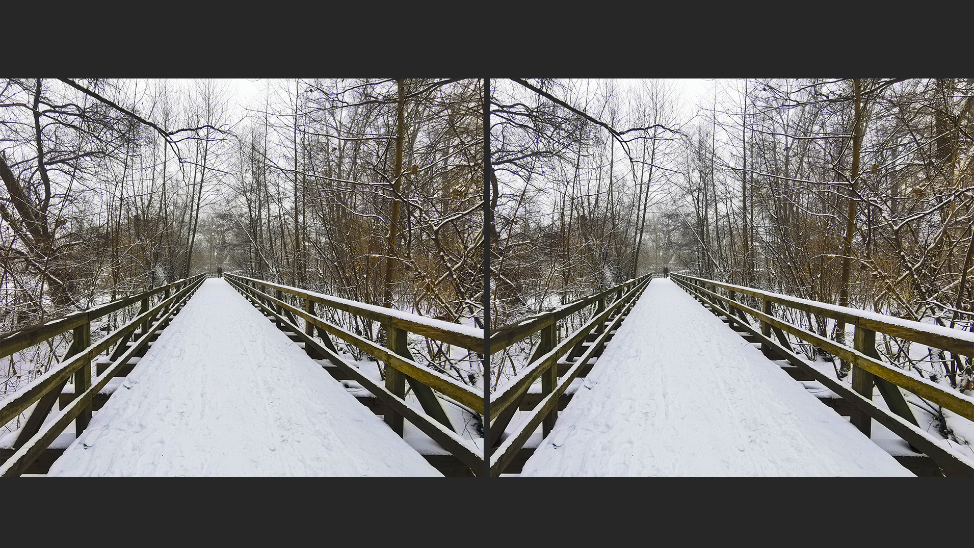 verschneite Brücke (3D)