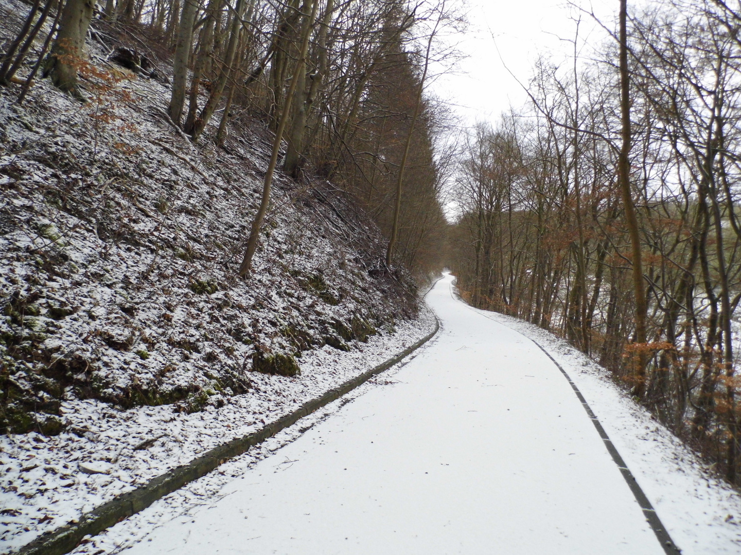 Verschneite Zufahrtsstraße