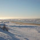 Verschneiter Strand in Dänemark