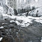 Verschneiter Wasserfall