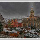 Verschneiter Weihnachtsmarkt in Schwäbisch Hall