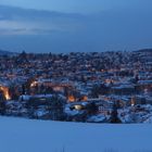 Verschneites St. Gallen in der Dämmerung (Panorama)