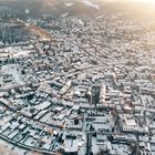 Verschneites Wernigerode bei Sonnenuntergang