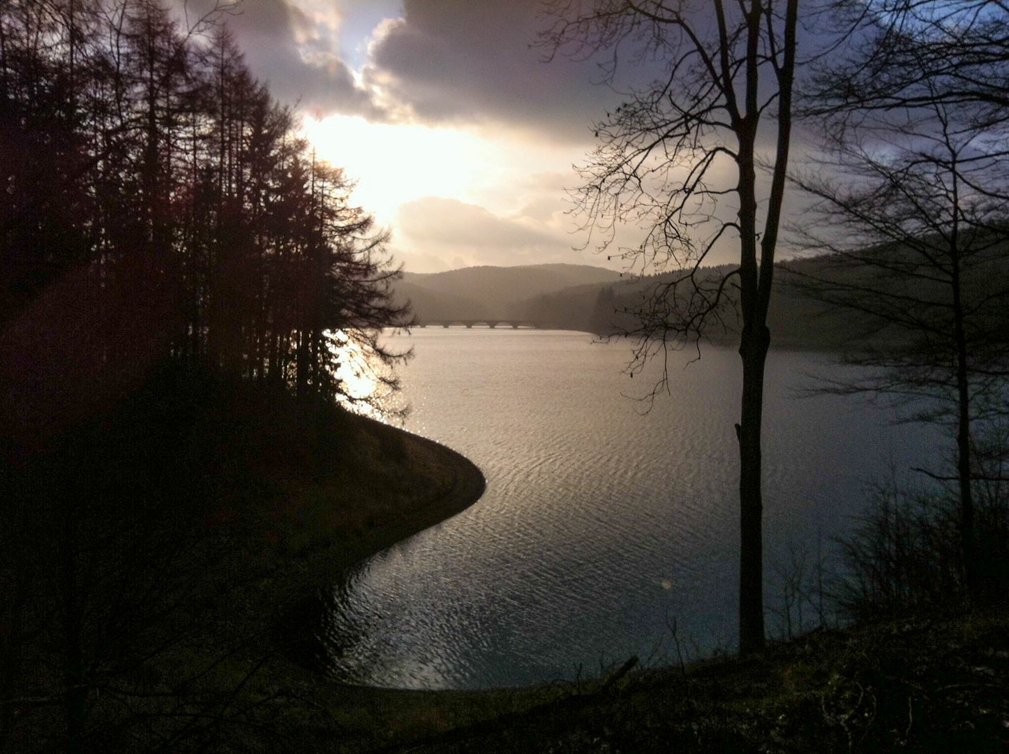 Versetalsperre mit der Klamer Brücke im Frühjahr 2014