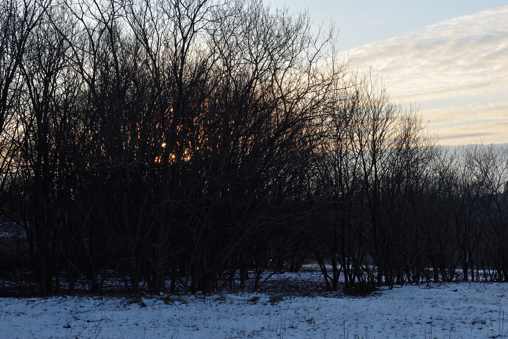 versteckter Sonnenuntergang