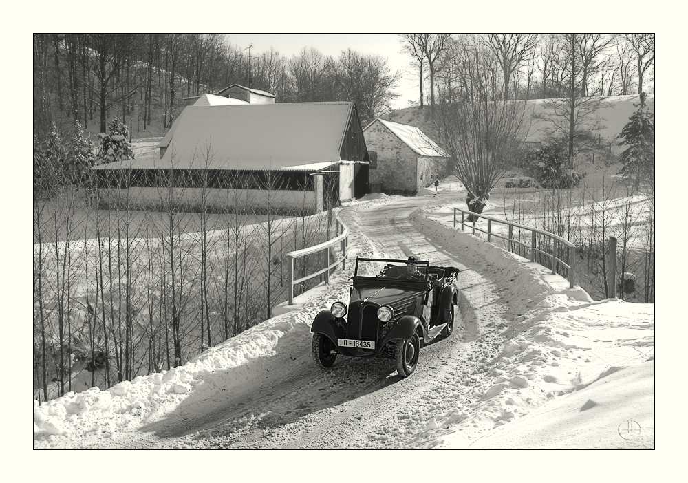 Versuchsfahrt im Schnee