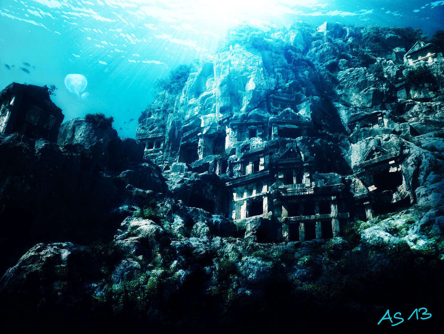 Versunkenes Atlantis 2013 Foto Bild Fotomontage Composing Atlantis Bilder Auf Fotocommunity