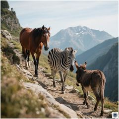 Verwandte auf Bergwanderung