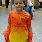 Very proud boy of the signiture Messi and Villa