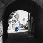 Vespa in Blau