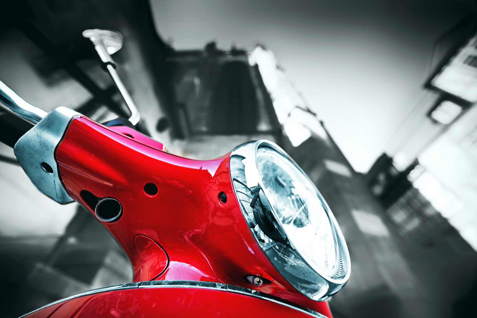 Vespa in red