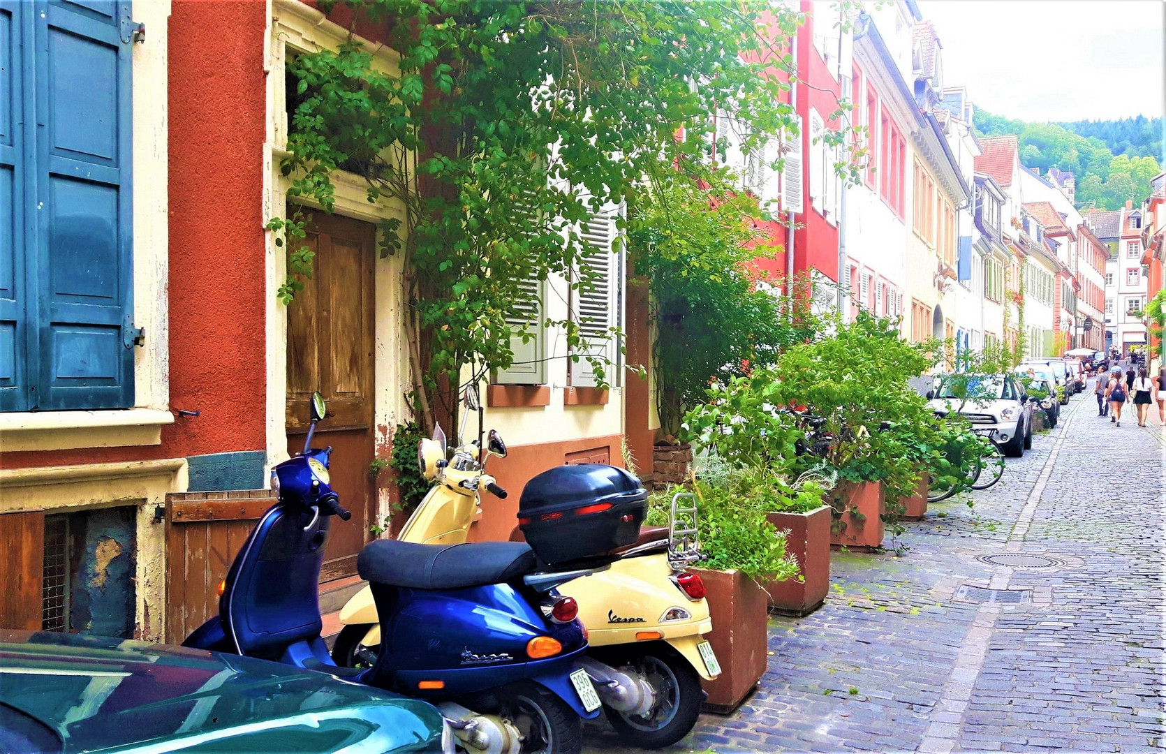 Vespa-Stilleben, Altstadt Heidelberg