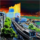 Viadukt und Elbphilharmonie surreal