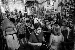 Vicolo Brugnò, Palermo - Crowd for the celebrations in honor of Santa Rosalia.