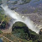 Victoria Falls vom Hubschrauber auf der Zambia Seite