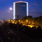 Victoria-Turm in Mannheim mit Bahnhof......