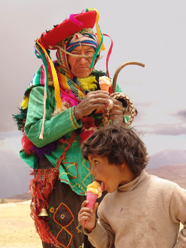 Viejo, niño y helado