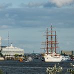 Viel Betrieb auf der Elbe