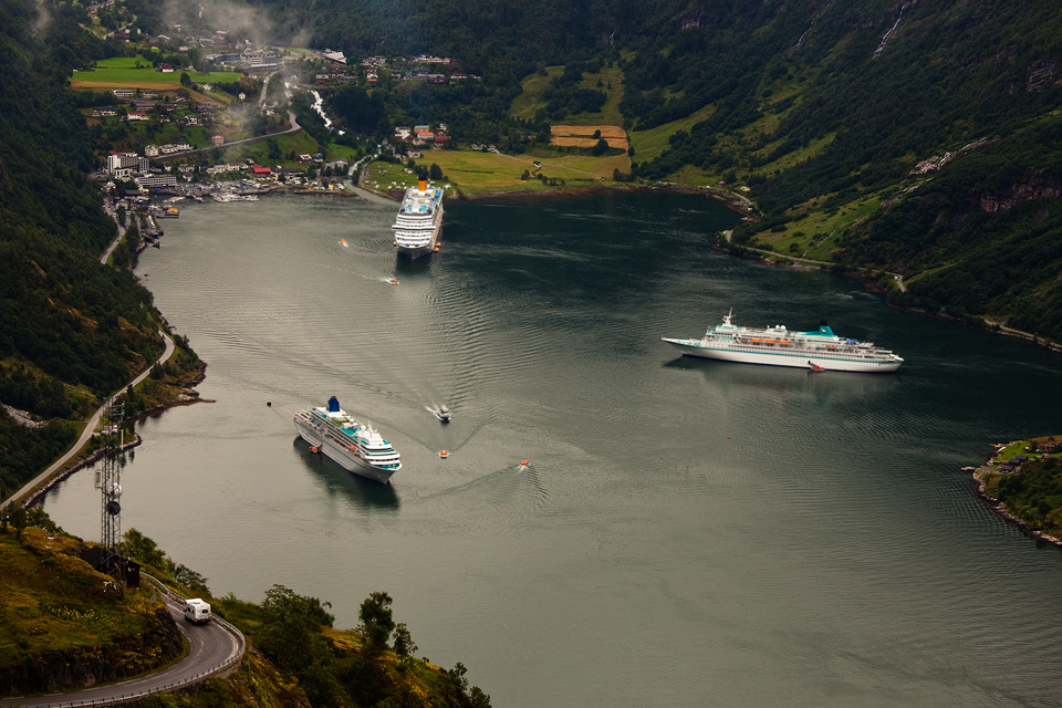 Viel Betrieb im Geiranger...