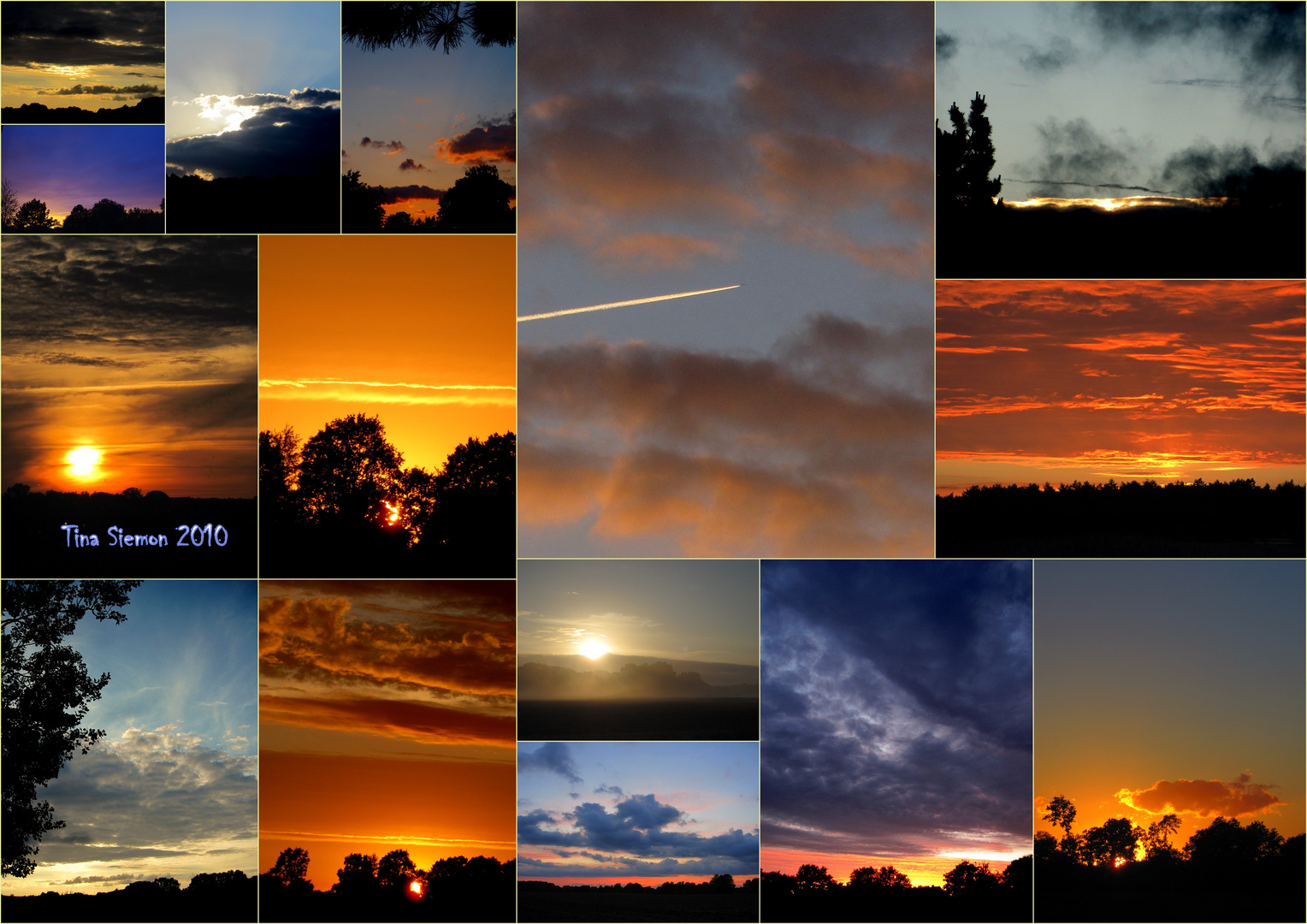 Viel Himmel und ein Flugzeug.