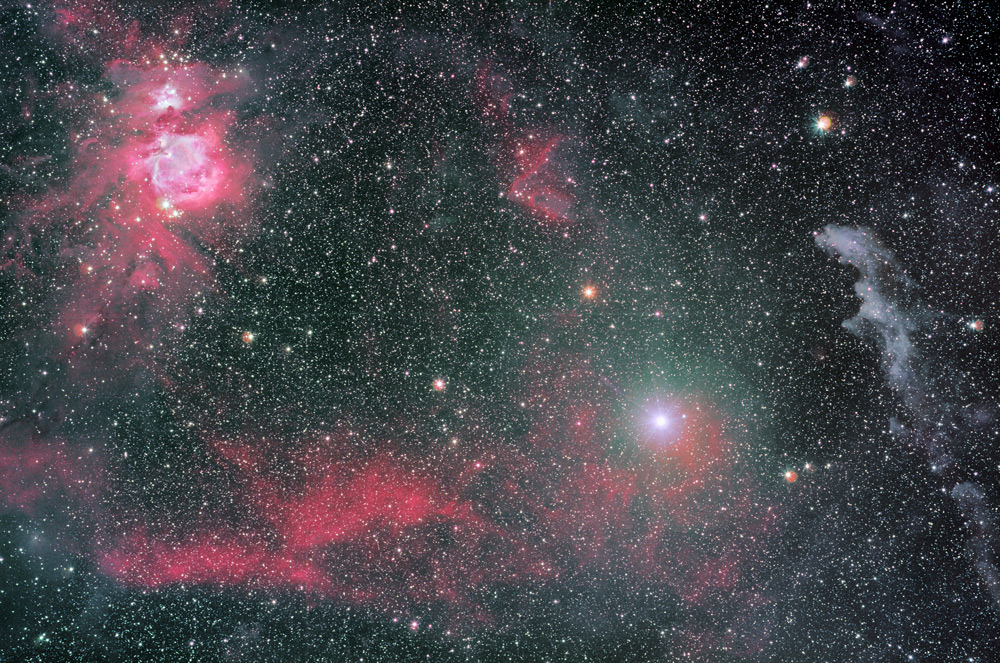 Viel Staub um den linken Fuß des Himmelsjäger Orion