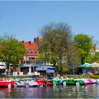 viele bunte boote in mikolajki ...