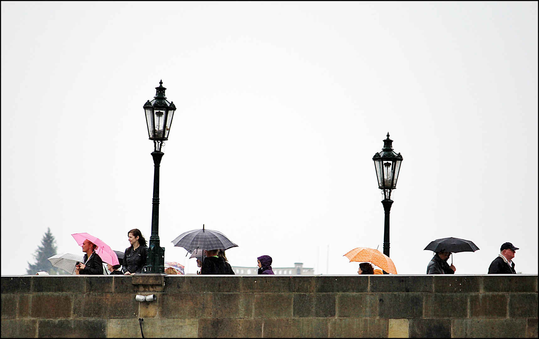 viele Regenschirme