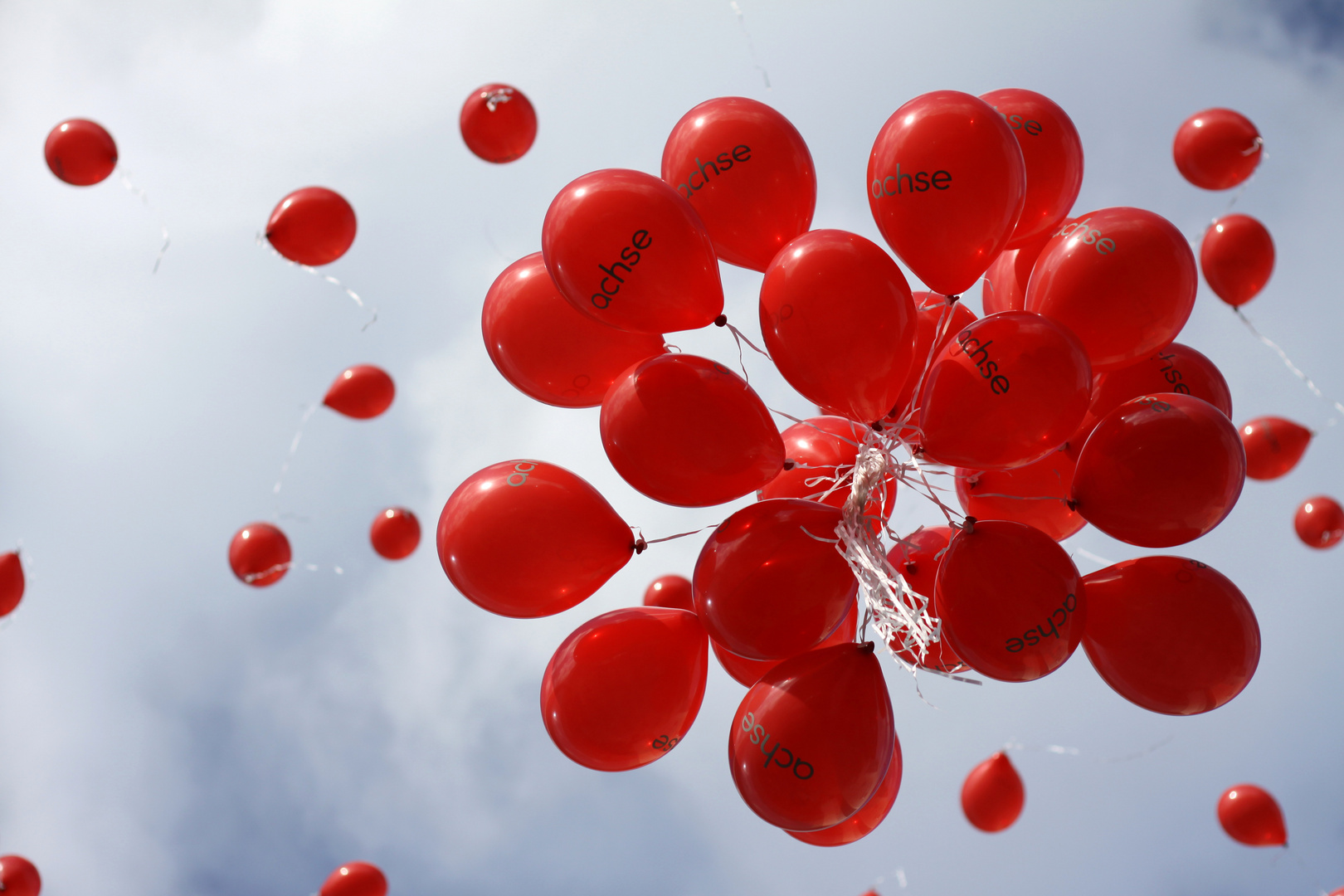 Viele rote Luftballone...