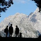 Vier "Bergsteiger" vor dem Watzmann